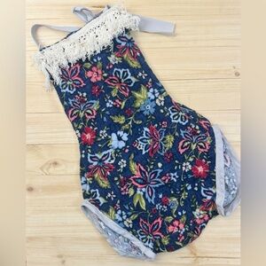 Handmade Small Shop Boho Romper. Size 12/18 Great Condition. Floral